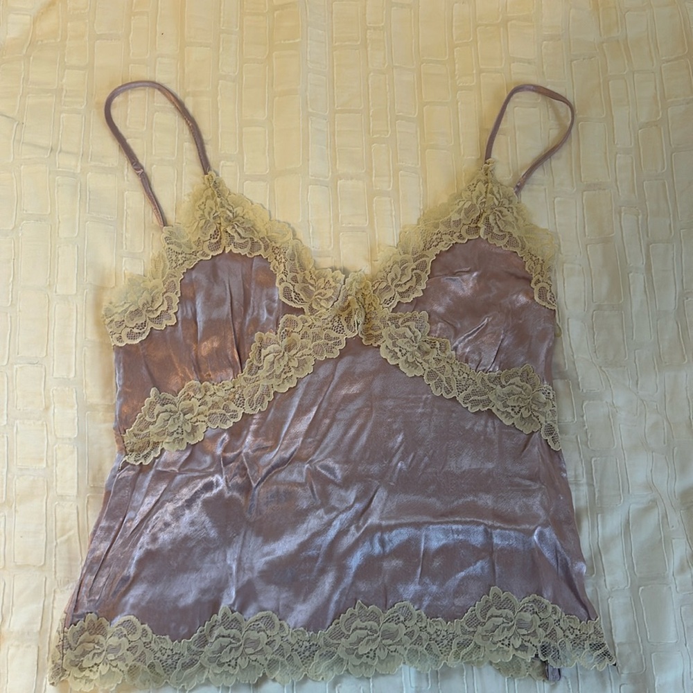 PacSun purple and cream lace cami top
